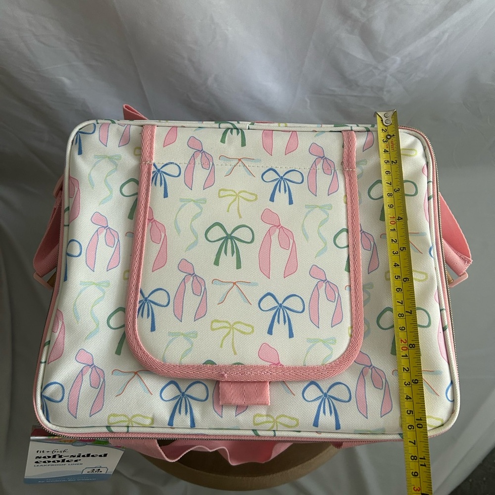 *New* Fit + Fresh Pink and Colorful Bow Design Soft-Sided Cooler - Picture 14 of 16